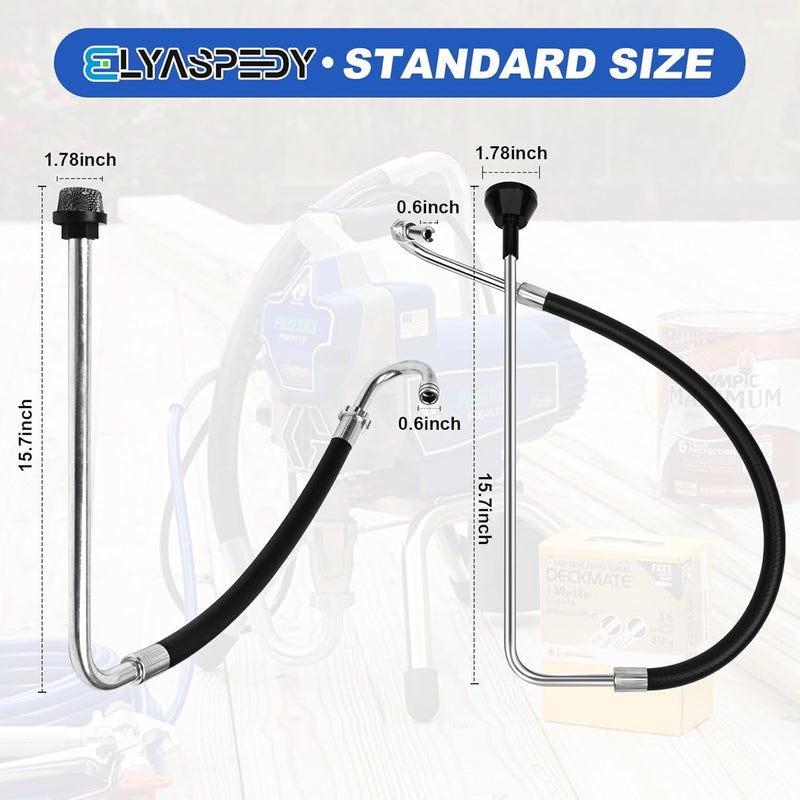Elyaspedy 2025 New Stainless Steel Suction Hose and Reflux Line Sets,Compatible With Graco 390 395 490 495 595 And Tongshan T300 500 Airless Spraying/Line Painting Machine,Airless Paint Sprayer Accessories - Image 2